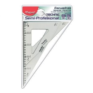 Juego de escuadras con graduación S/B 30 cm