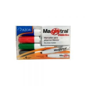 Marcador Magistral didáctico estuche c/4 Azor 8354